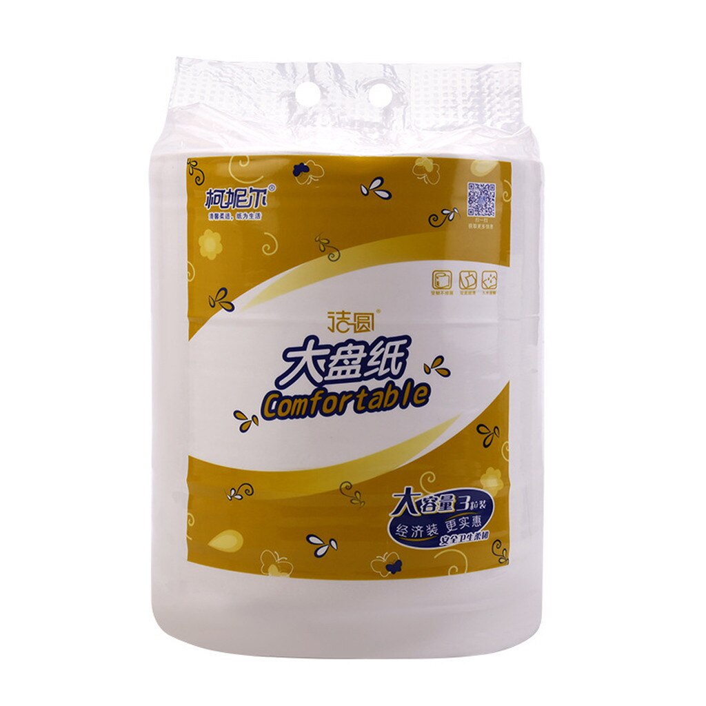 3 Roll Top Jumbo Roll Toilet Paper 4-Layer Native Wood Soft Toilet Paper Pulp Home Rolling Paper Strong Water Absorption