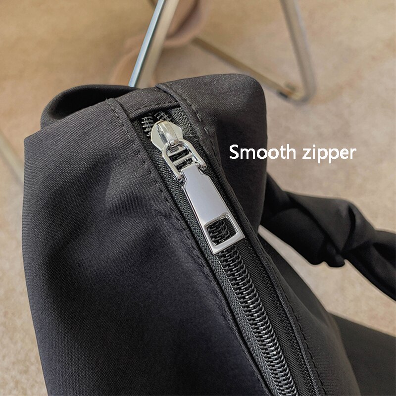 Frauen Schulter Tasche Nylon Handtasche Mädchen Käufer Umhängetasche Lässig Einfarbig Einfache Stil Große Kapazität Landstreicher Tasche