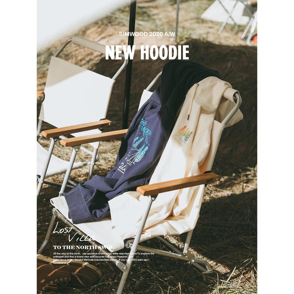 Simwood herfst winter kampeerprint hoodies heren 360g dikke hoodies met capuchon plus size joggingspakken