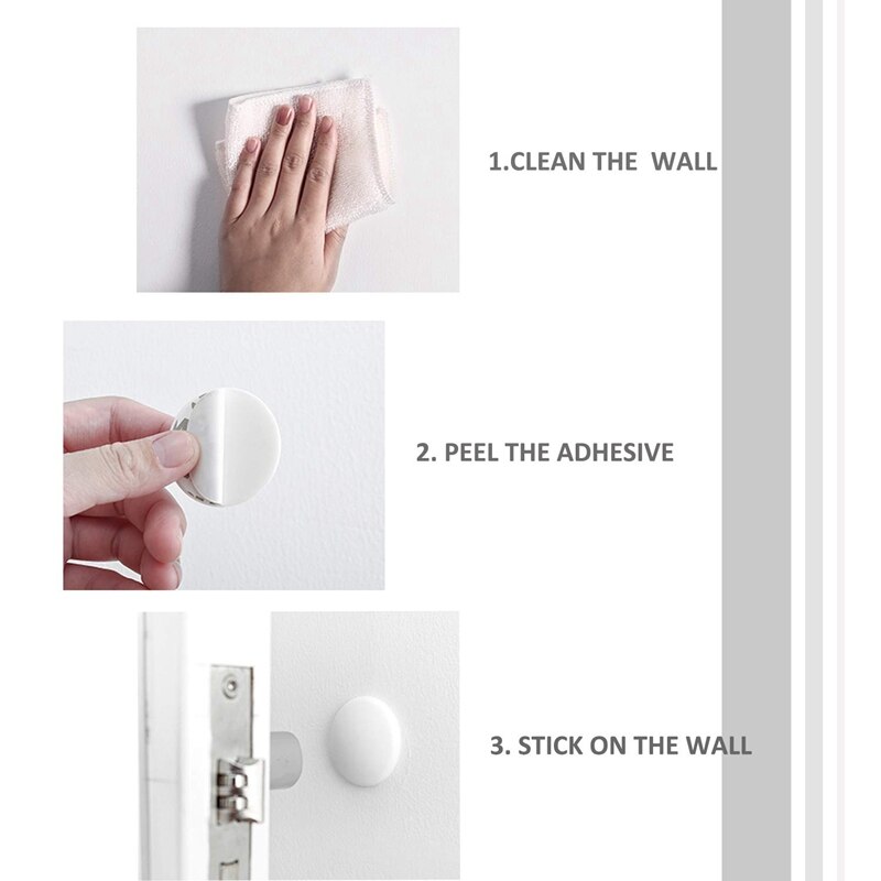 8 Pack Door Stopper Wall 1.57 inch Round Soft Rubber Door Stop Silicon Wall Protector Self Adhesive Door Bumper