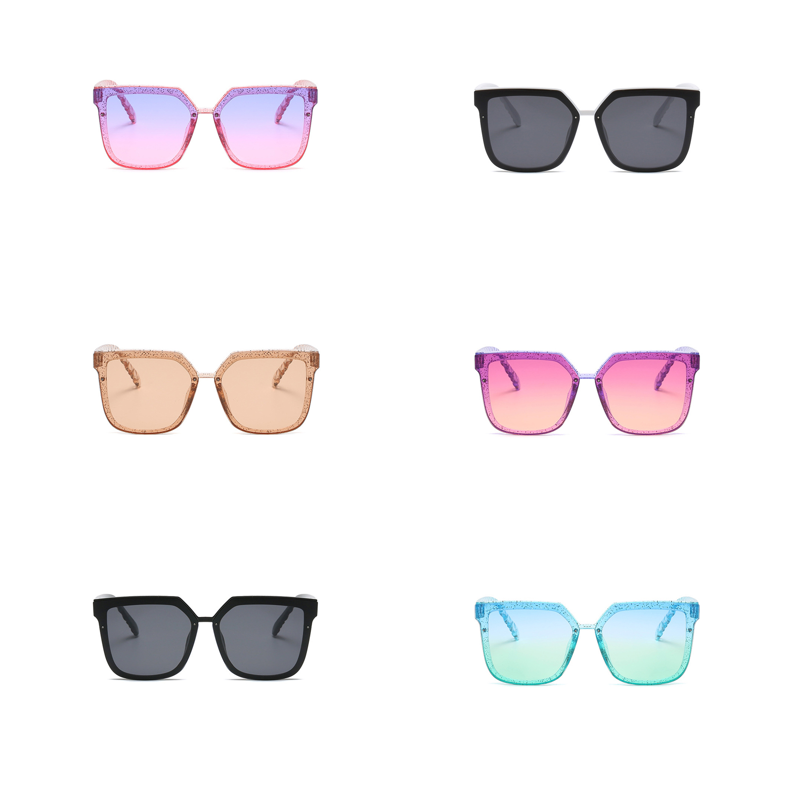 Children Lightweight Sunglasses, Square Shape Sunglasses for Boys and Girls, Black/ Grey/ Blue/ Tawny/ Pink/ Purple 5-12Years