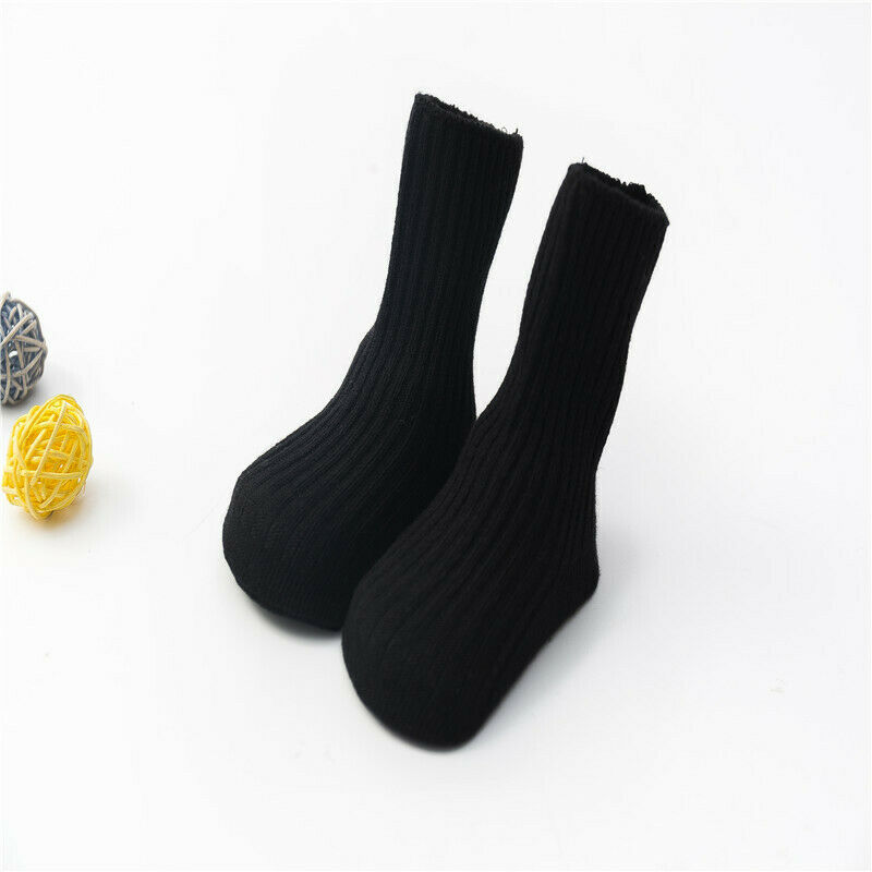 0-4T Solid Anti-slip Baby Boy Girl Cotton Socks NewBorn Infant Toddler Casual Soft Ankle Sock: Black / 1 to 2Years