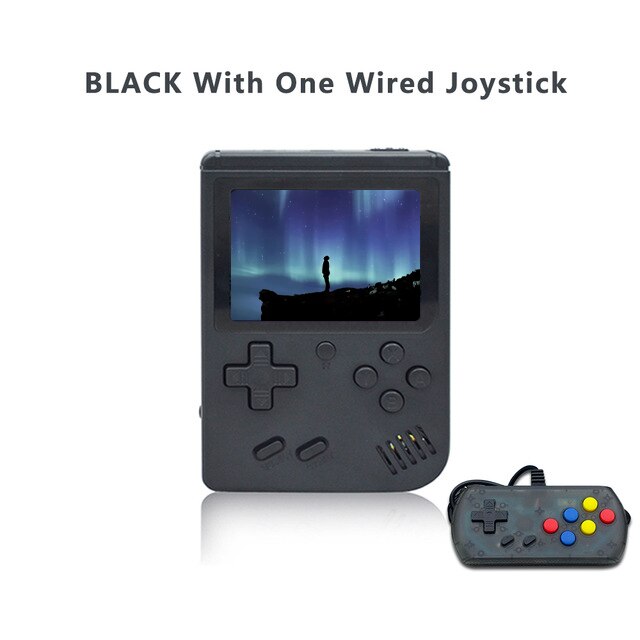 Powkiddy Q3A Video Spiel Retro Konsole 8 Bit Retro Mini Tasche Handheld-Spiel-Player Gebaut-in 168 Klassische Spiele kinder: Black and joystick