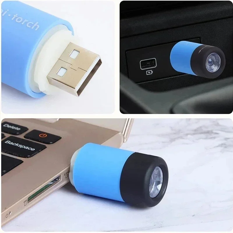 Mini LED Taschenlampe USB Aufladen Taschenlampe Schlüssel bund tragbare Tasche Taschenlampe wasserdichte draussen tragbare Beleuchtung