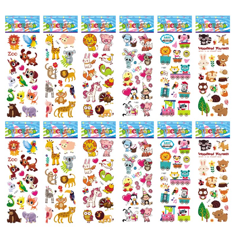 12 Sheets/Pack Kids Stickers Toy Cute Seabed Animals Fishes PVC Sticker for DIY Scrapbooking Diary Phone Stickers: 3