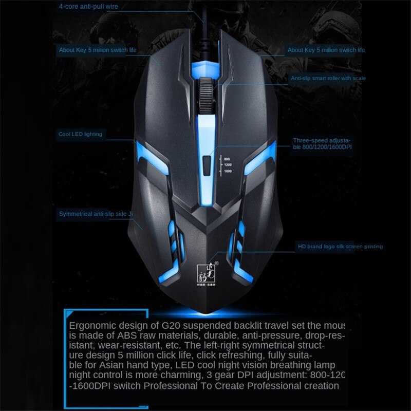 Ergonomische Gaming Toetsenbord Muis Coumbos Rainbow Backlit Lichtgevende Toetsenbord Drijvende Keycaps Mechanische Voelen Voor Pc Ps Xbox Gamer