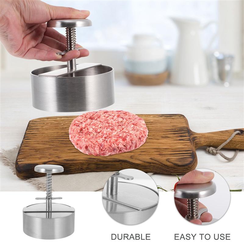 1pc Stainless Steel Burger Meat Presser Burger Press Tool Kitchen Utensil Hamburger Meat Press Steel Meat Press Cake Press