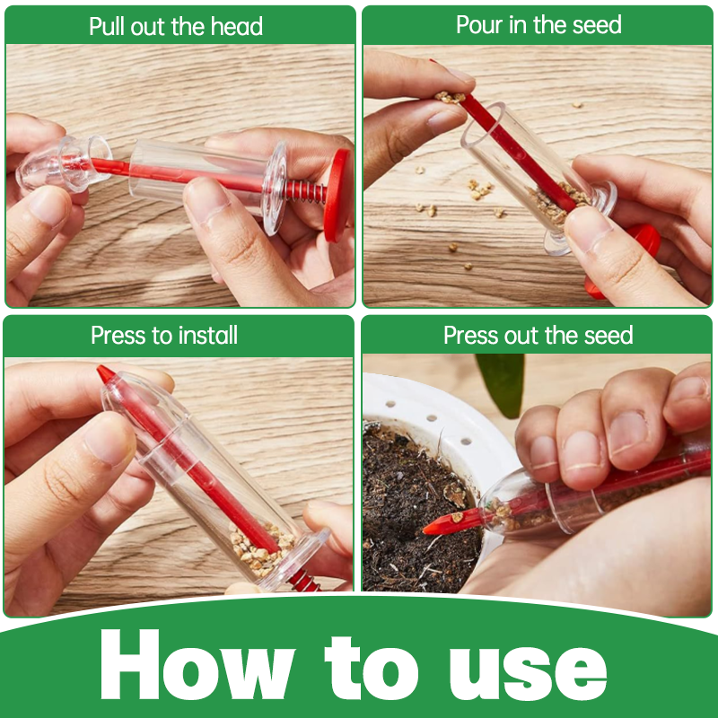 Manual Seed Sower Ergonomic Handheld Tool Adjustable Depth Hand Planter for Vegetables and Flowers Lightweight Garden Tool