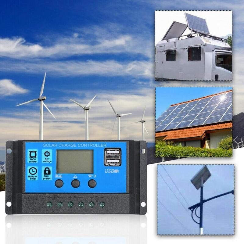 20W Solar Panel Dual Output USB Solar Charging 10A/20A/30A/40A/50A/60A Panel Car Camping 20V Controller Boat Outdoor Solar S1Z6