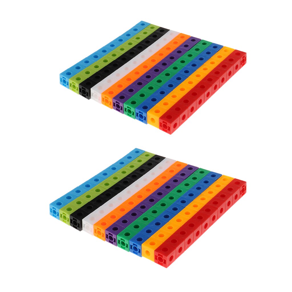 2 Packs 100x Early Education Cubes Linking Connecting Blocks Puzzles For Kids Fine Motor Skills Training