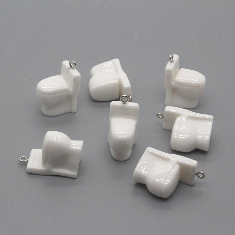 Abalorios de resina en miniatura para manualidades, Mini casa de muñecas, colgante para pendientes, llavero, joyería artesanal, 6 piezas