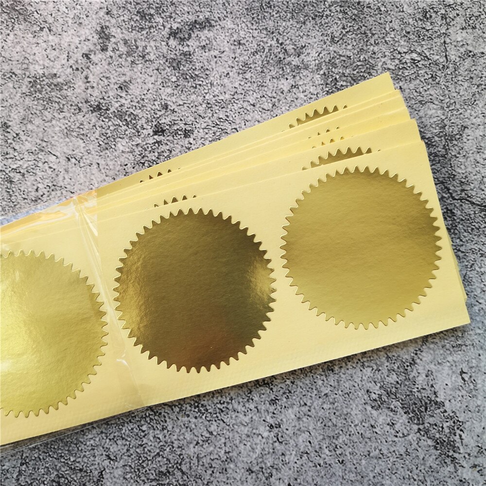 100pcs 5cm Silver or Gold Stickers Sticky Notes Scrapbooking Package Sealing Stickers for Cookie/Candy pack embosser seal: Silver