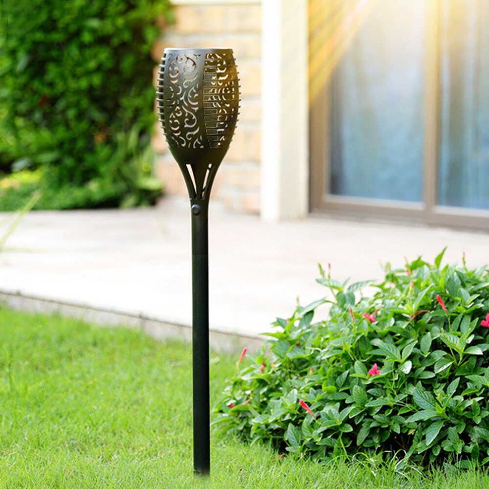 Led solar flamme fakkel lampe udendørs solar lamper til haveindretning lys flimrende lampe gårdhave balkon græsplæne sti spotlight