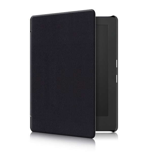Smart etui til kobo aura  h2o edition 2, 6.8 tommer vandtæt ereader magnetisk cover, slim læder funda capa: Sort