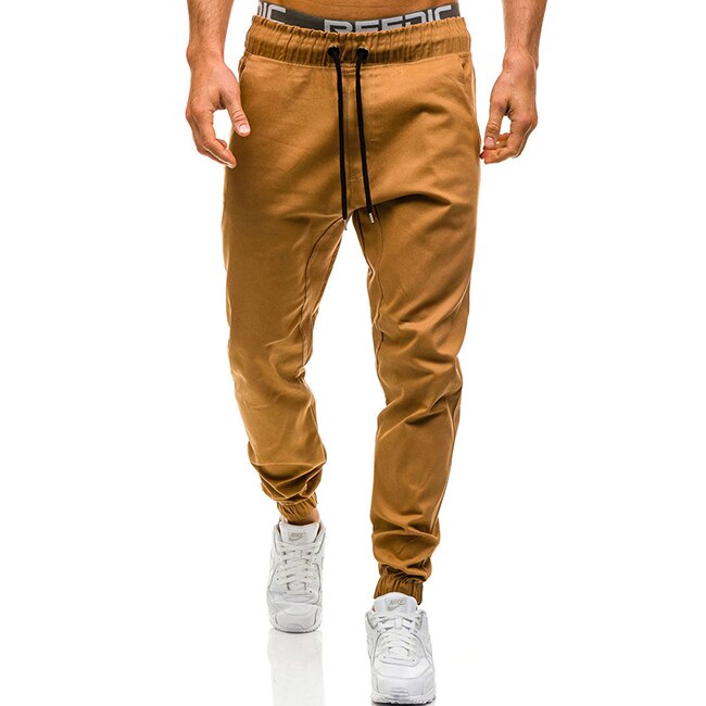Menn løpebukser bukser menn snorbukser hofte hopp harembukser herre joggebukser solide bukser joggebukser Plus størrelse m -3xl: kaki / Xl
