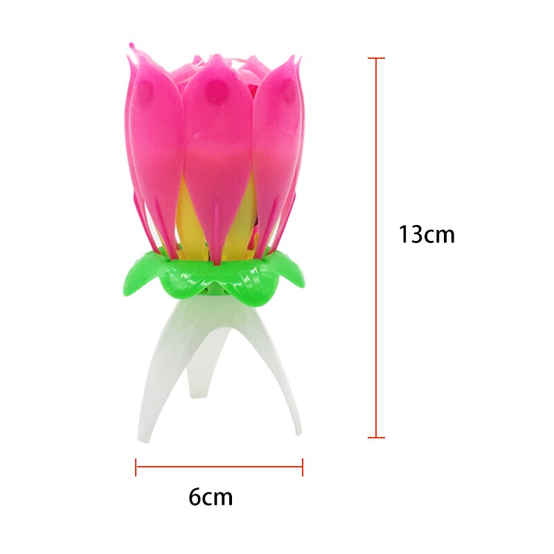 Korte Romantische Muzikale Kaars Lotus Bloem Party Art Gelukkige Verjaardag Kaars Lights Party Diy Taart Decoratie Voor Kids