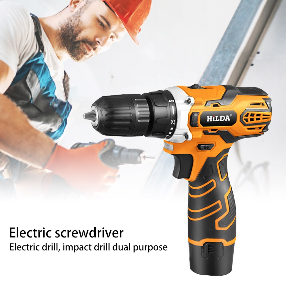 Lithium Battery Impact Cordless Electric Screwdriver Hand Drill 25NM Torque 12V 16.8V 21V Mini Wireless Lithium-Ion Screwdriver