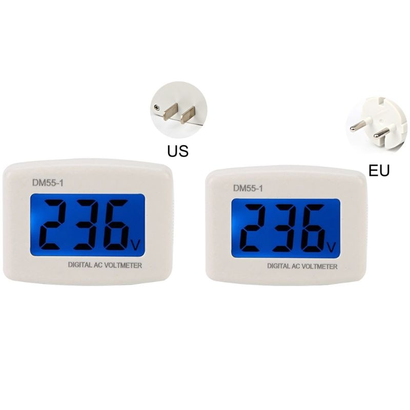 Dm55-1 digitale lcd-spanningstestmonitoren  ac 80-300v plug-in voltmeter voltmeter