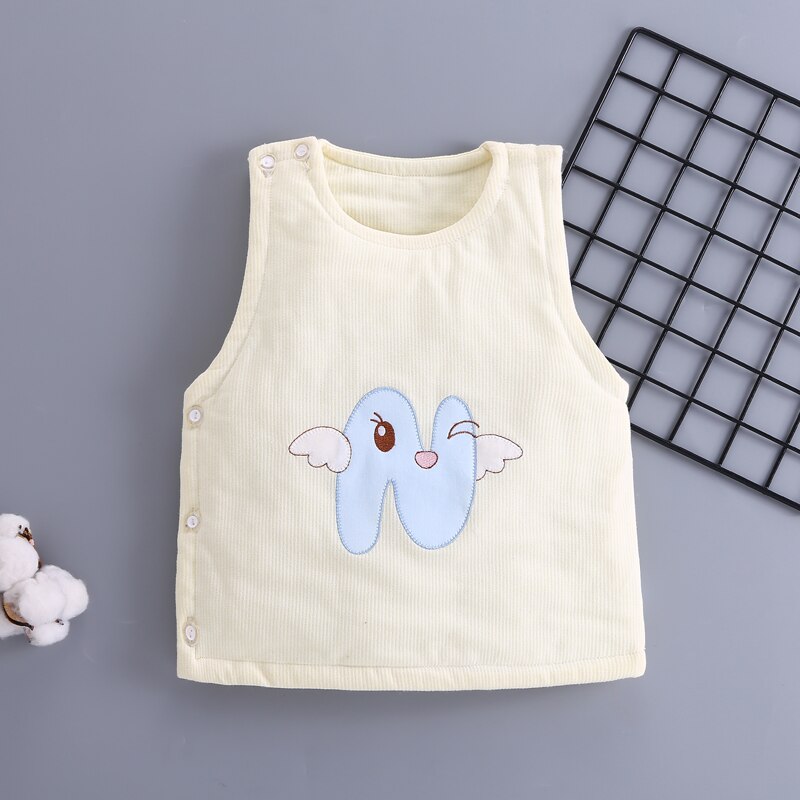 Single Breasted Baby Warm Vest Baby Cotton Vest For Boys Girls Lovely Printing Infant Outerwear 1 Piece Casual Children Clothing