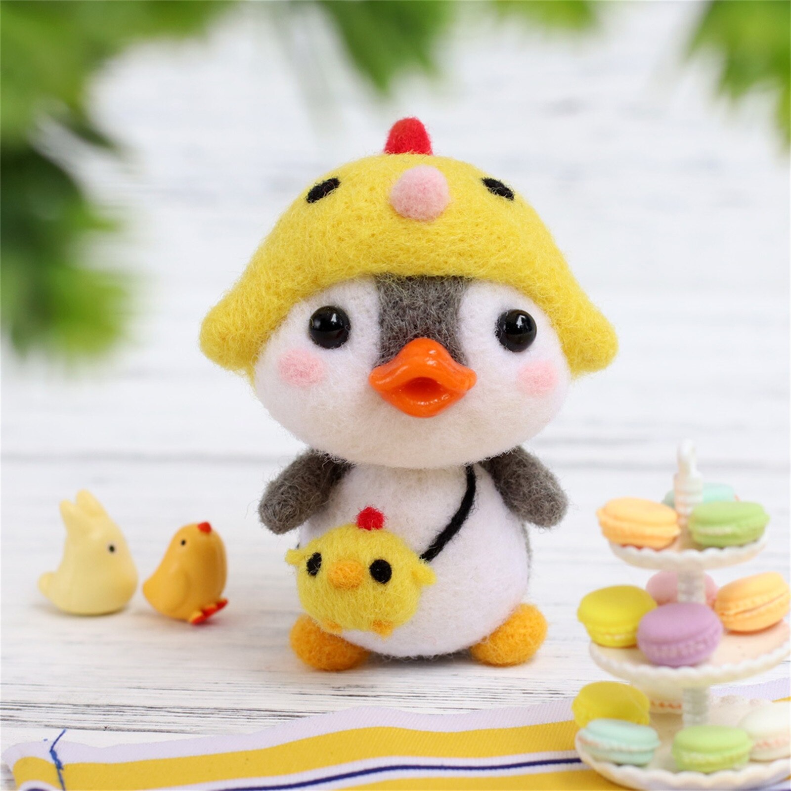Leuke Pinguïn Patroon Handgemaakte Diy Poke Wol Vilt Materiaal Productie Pakket Kinderen Gevulde Pop Voor Kinderen Kinderen Pluchen Speelgoed: C