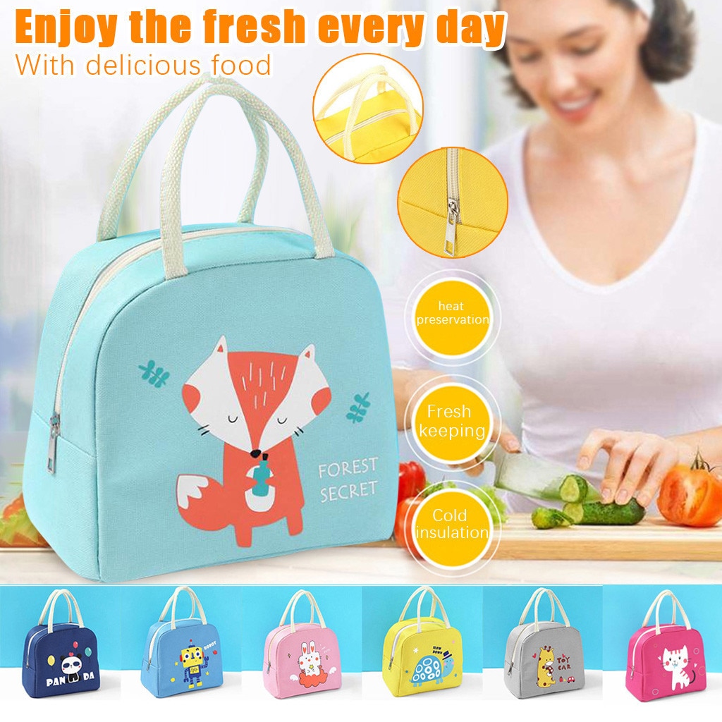 25# Cartoon Insulated Lunch Bag For Women Men Kids Cooler Tote Food Lunch Box Picnic Food Lunch Box Bag For Kid Girls Ladies
