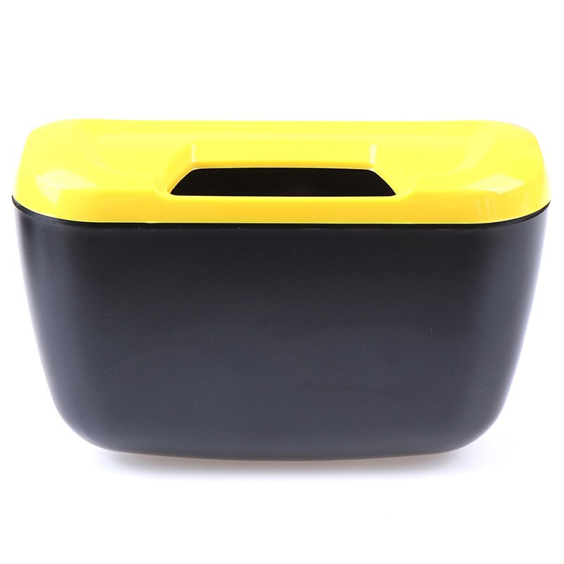 Mini Car Dustbin Case Box Car Storage Case Car Trash Bin Car Accessories: Yellow