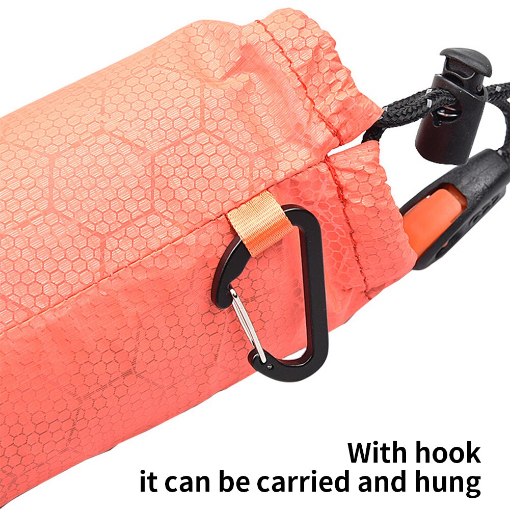 Genanvendelig sovepose udendørs camping vandtæt snøre letvægts rejse med fløjte nødopbevaring vandreture bærbar