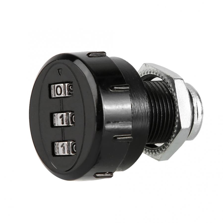 2pcs 3-Digit Zinc Alloy Mechanical Password Lock for Cabinet Wardrobe Mail Box Black