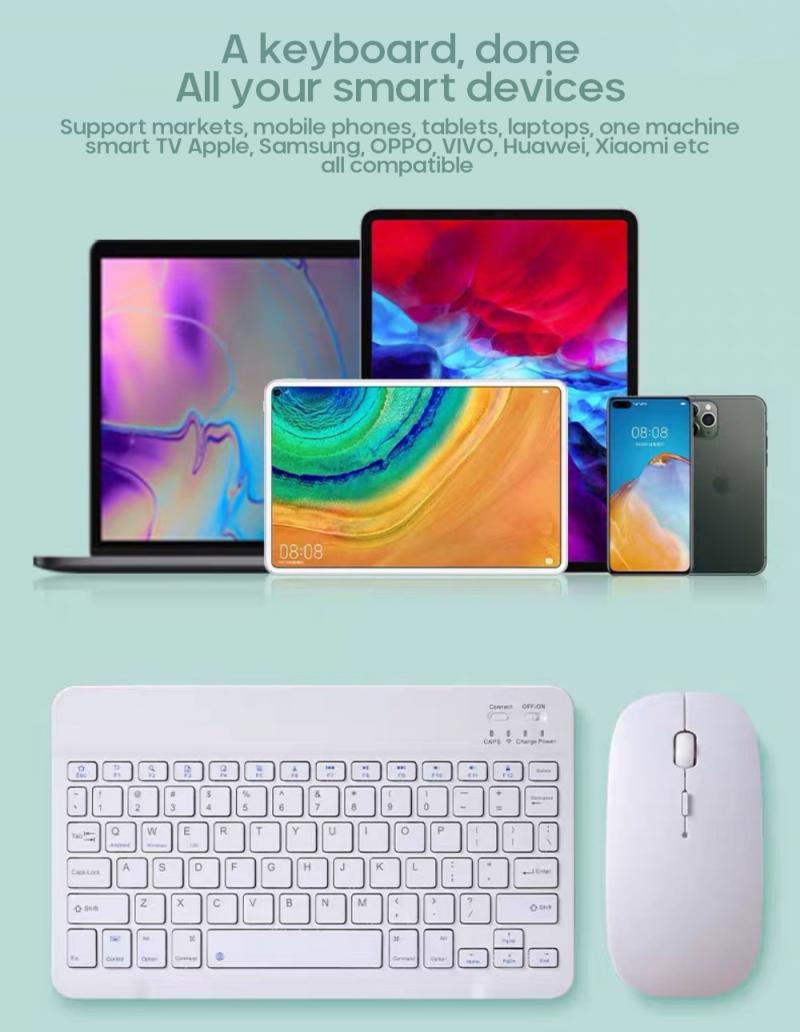 Voor Ipad Telefoon Computer Tablet Bluetooth Wireless Keyboard En Muis Set Universele Ultradunne Toetsenbord Muizen Combo