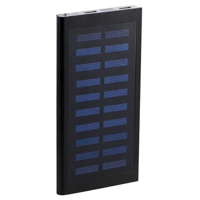 Solare Banca di Potere 30000mah Batteria Esterna 2 USB portato Powerbank Portatile Del Telefono mobile Caricatore Solare per Il Iphone Samsung Xiaomi: nero