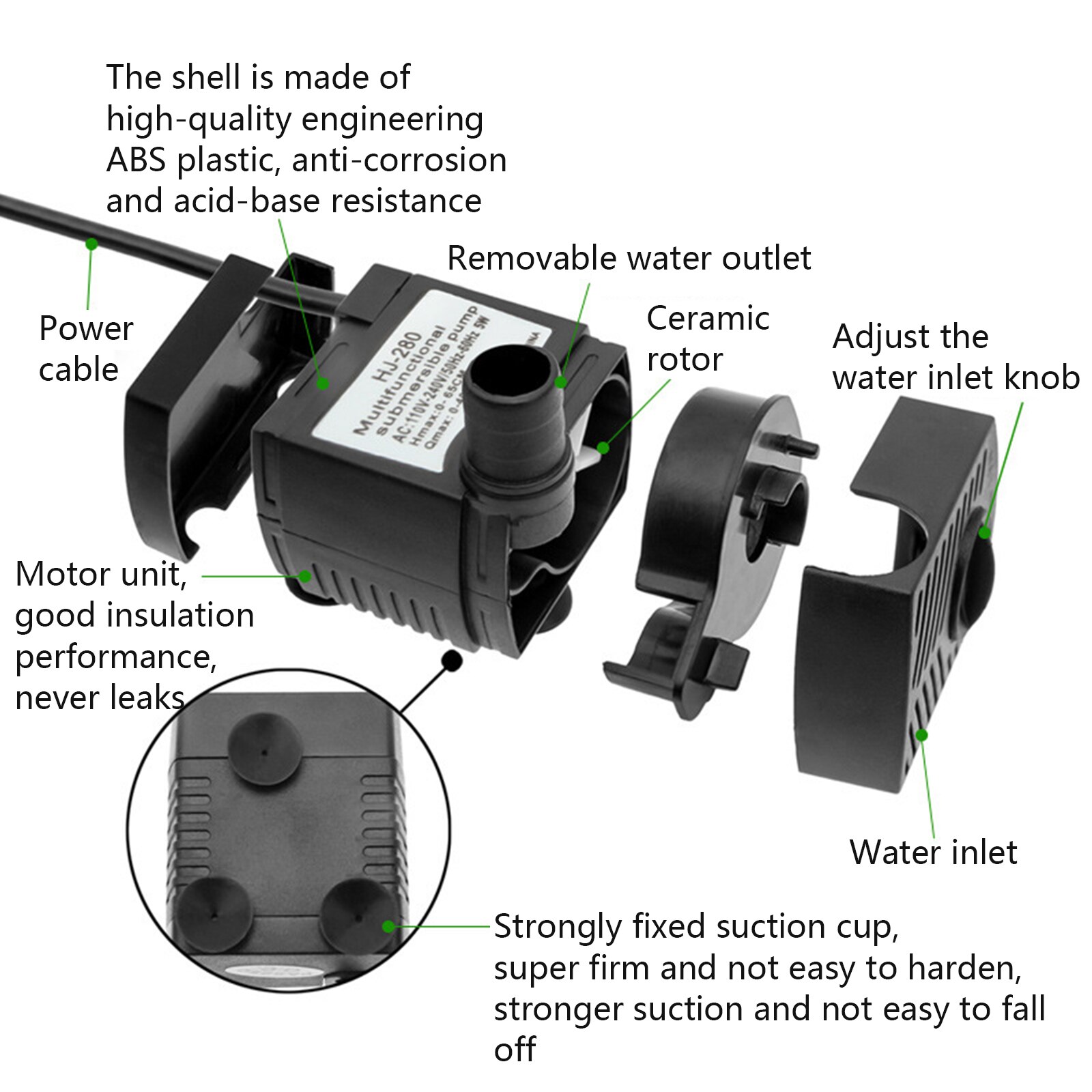 5W 220V Aquarium Submersible Water Pump Fountain Filter Fish Pond Aquarium Water Pump Tank Fountain Quiet Side Water Pumps