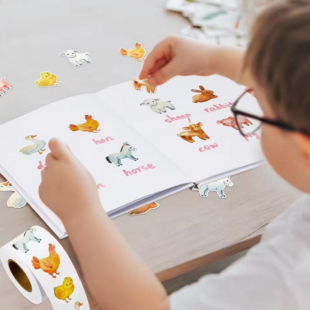 500 Stuks Cartoon Dieren Stickers Heterotypische Afdichting Label Voor Kinderen Leraar Beloning Moedigen Afdichting Label Briefpapier Sticker