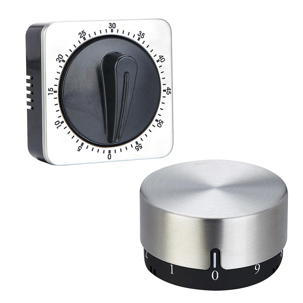 Kitchen Countdown Timer Reminder Stainless Steel Mechanical Alarm Clock Shower Study Stopwatch Alarm Clock Countdown
