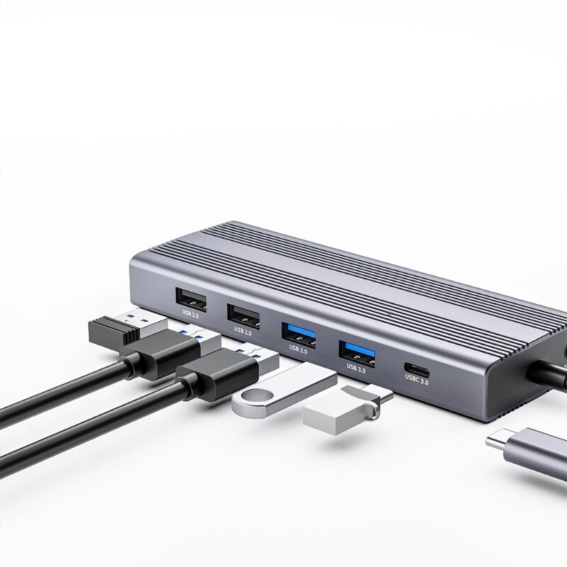 12 Häfen USB C Hub Unterstützung Mehrere USB Erweiterungen USB Splitter Computer Teile