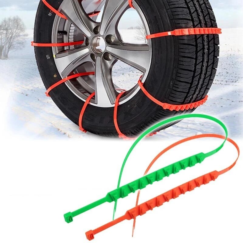 Auto Sneeuw Ketting Universele Anti-Slip Regendicht Verstelbare Sneeuwkettingen Auto-Styling Outdoor Klimmen-Groen 1Pcs