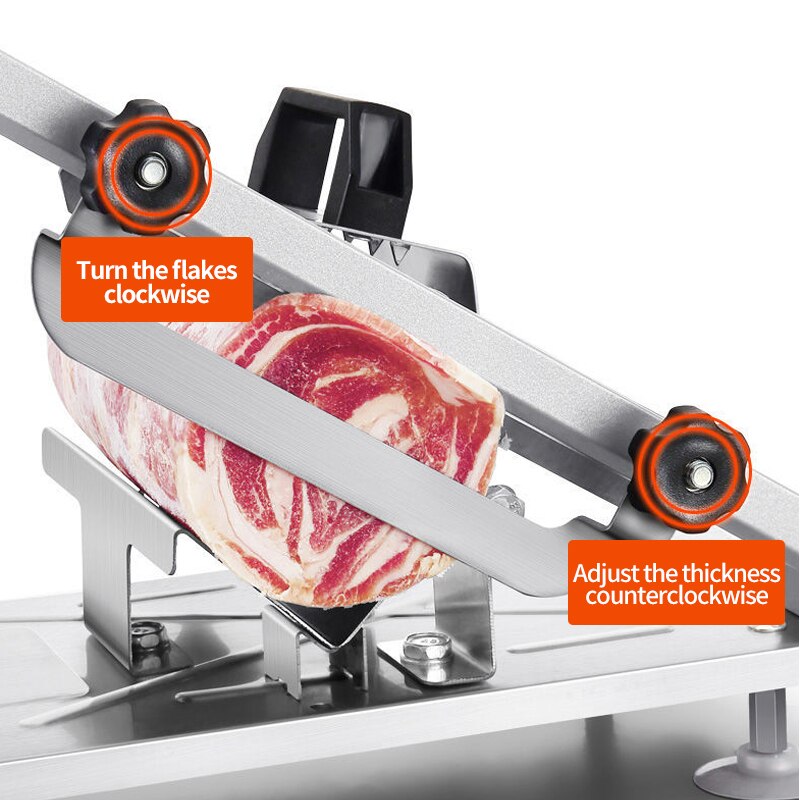 Kitchen Frozen Meat Slicer Manual Stainless Steel Food Cutter Slicing Machine Automatic Meat Nonslip Handle Cutter Tool