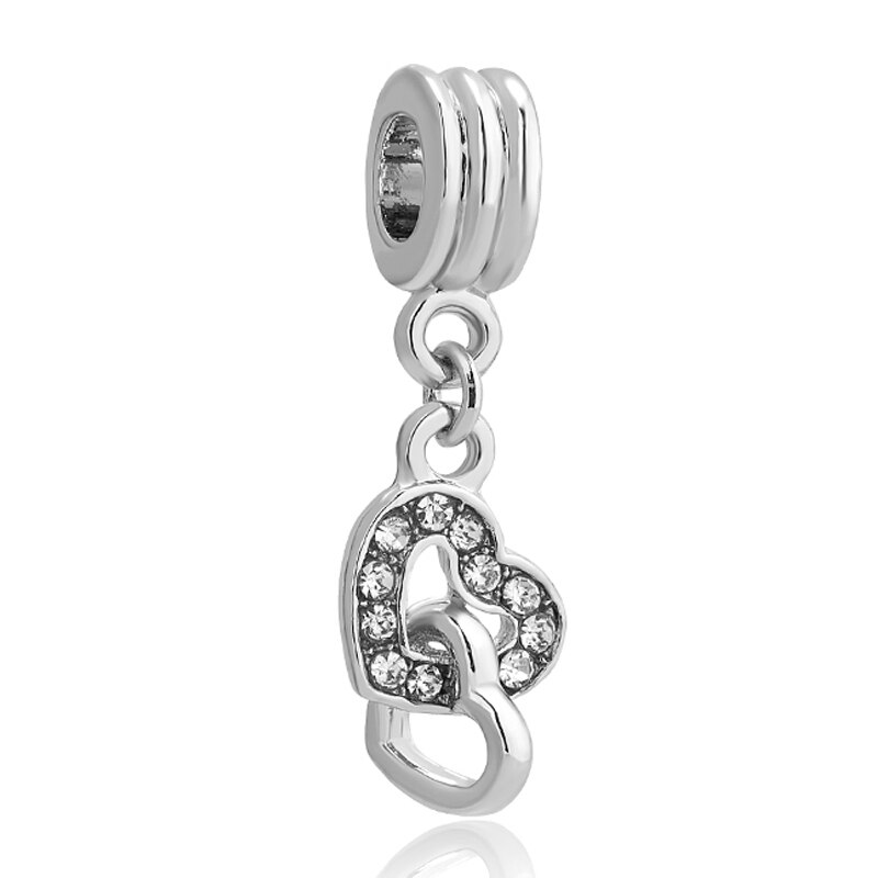 2019 100% Sterling Silver Classic Incastro Cuore-a forma di Cuore-a forma di Ciondolo In Argento con Cubic Zirconia FAI DA TE Del Pendente Dello Smalto: 2020