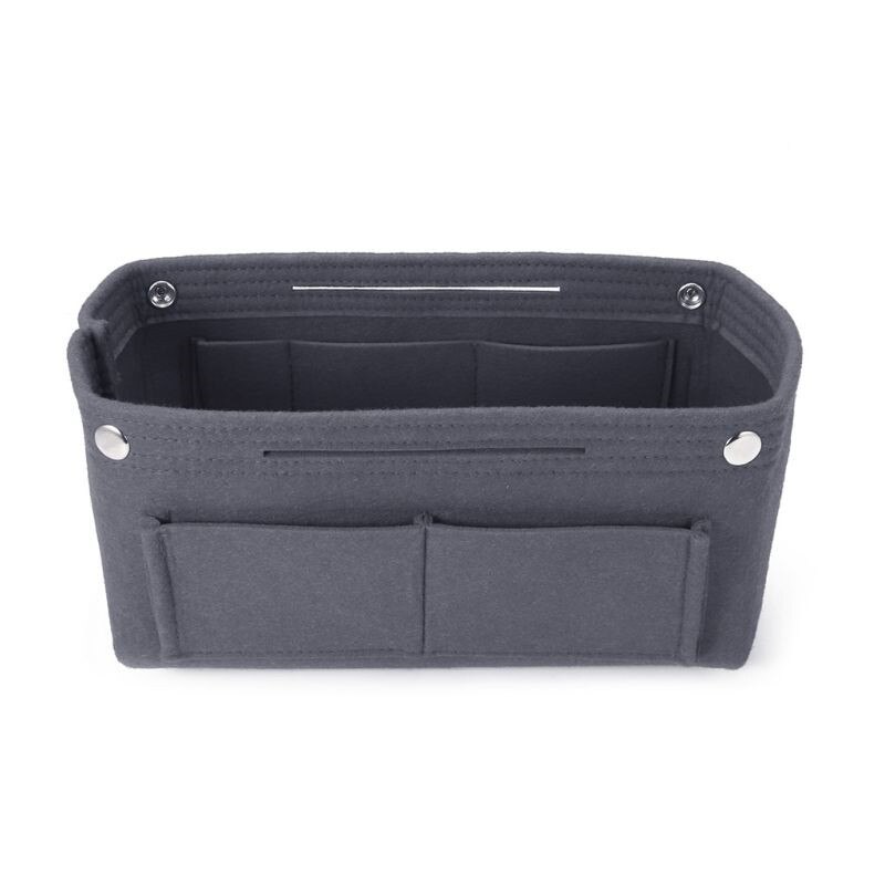 Multifunktions Handtasche Organizer Geldbörse Einsatz Tasche Filz Stoff Lagerung Pouch Fall: Grau