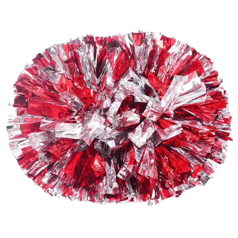 Pompones de porristas con mango, bolas de animación, oro grande, plata, rojo, amarillo, azul, pompones de baile de mano, accesorios para mujeres y niños, 1 ud.: Transparente