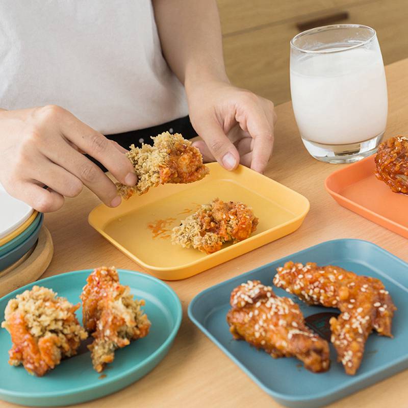 6Inch Small Dish Salted Vegetable Plates Desktop Spitting Bone Dish Snack Fruit Cake Dish Dining Table Garbage Dish Round/Square