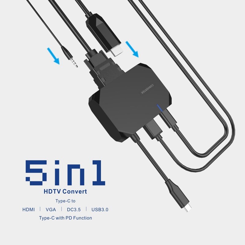 Usb c hub multi usb hub expander type c til hdmi vga dock til pro usb splitter computertilbehør
