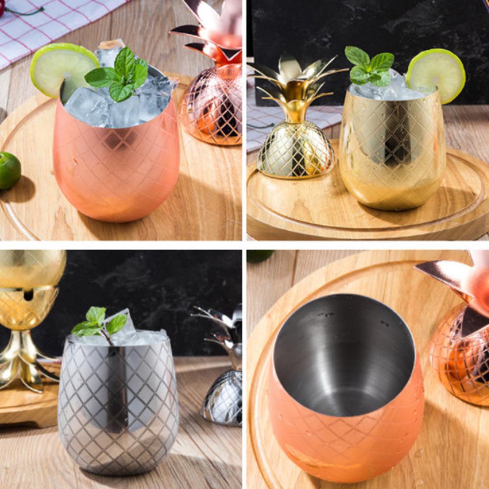 Décoration en verre de Cocktail d'acier inoxydable de forme d'ananas