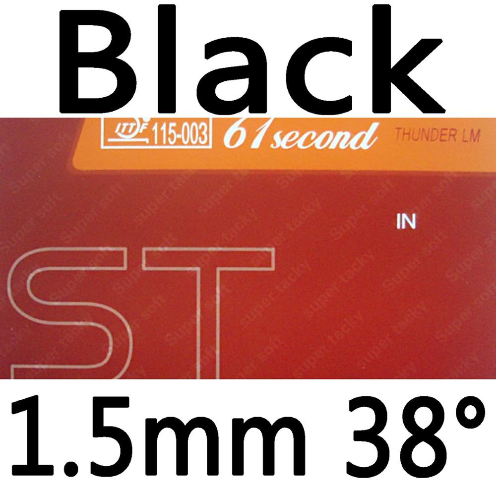 61second LM ST Super Soft & Super Tacky Pips-in Table Tennis PingPong Rubber With Sponge: black 1.5mm H38