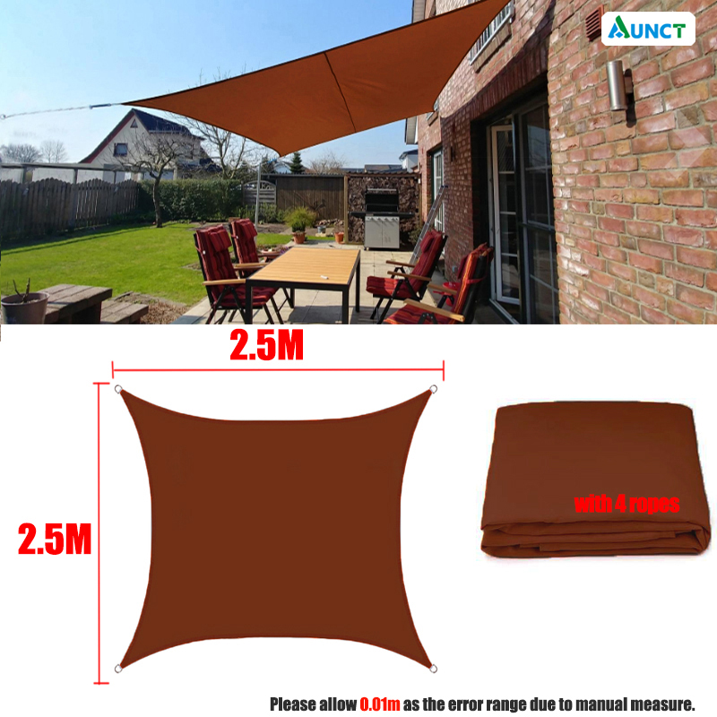 Brown Waterproof Sun Shade Sail All size Square Rectangle Triangle Garden Terrace Canopy UV-Block Shade Camp Hiking Yard Awnings: Light Grey