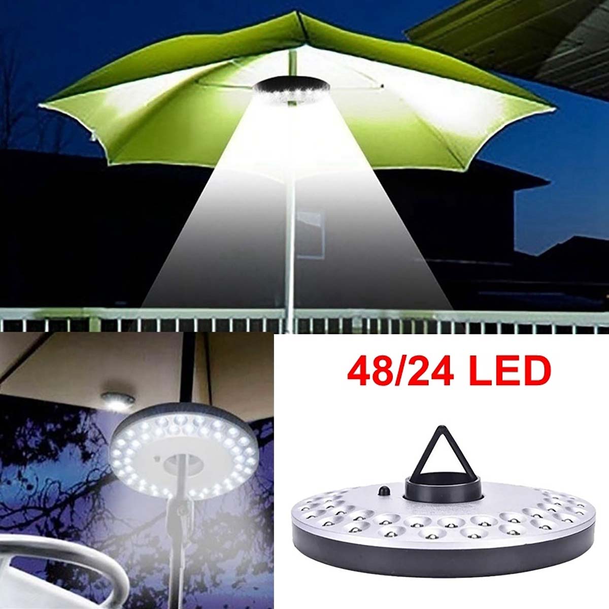 Durable Portable Pole Light 48/24 Led Bulb Outdoor Garden Yard Lawn Night Lights