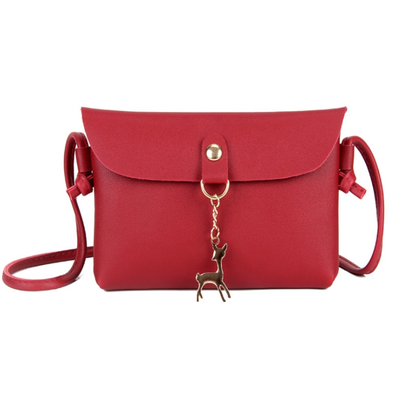 Womens Girl Lady Leuke Mini Crossbody Schoudertas Pu Lederen Dames Hand Tassen Portemonnee Handtas Bolsas Feminina: red-2