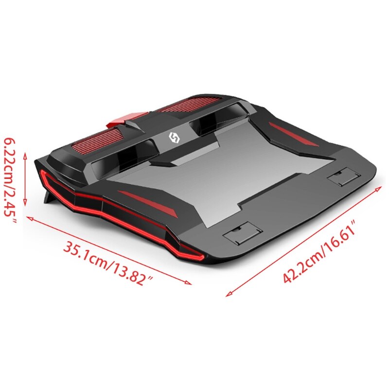 Rgb gaming laptop kjøligere justerbar bærbar stativ 3000 rpm kraftig luftstrøm kjølepute for 12-17 tommers bærbar pc