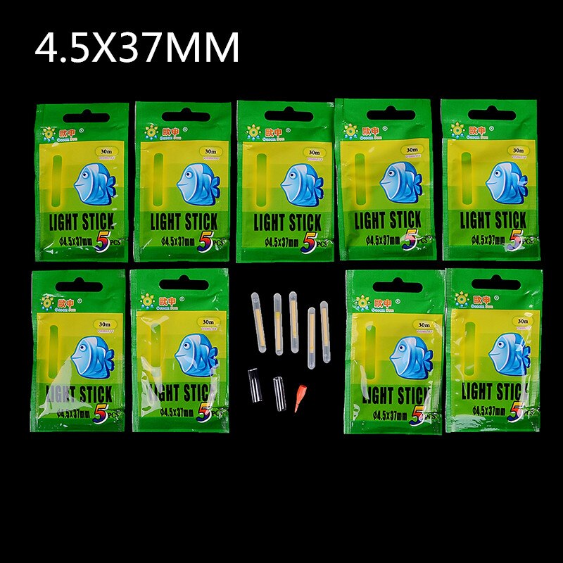 30pcs/60pcs 4.5*37mm Fishing Float Fluorescent Lightstick Light Night Float Rod
