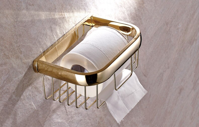 Luxe Goud Kleur Messing Moden Badkamer Accessoires Wandmontage Badkamer Hardware Sets Handdoek Bar LJ019