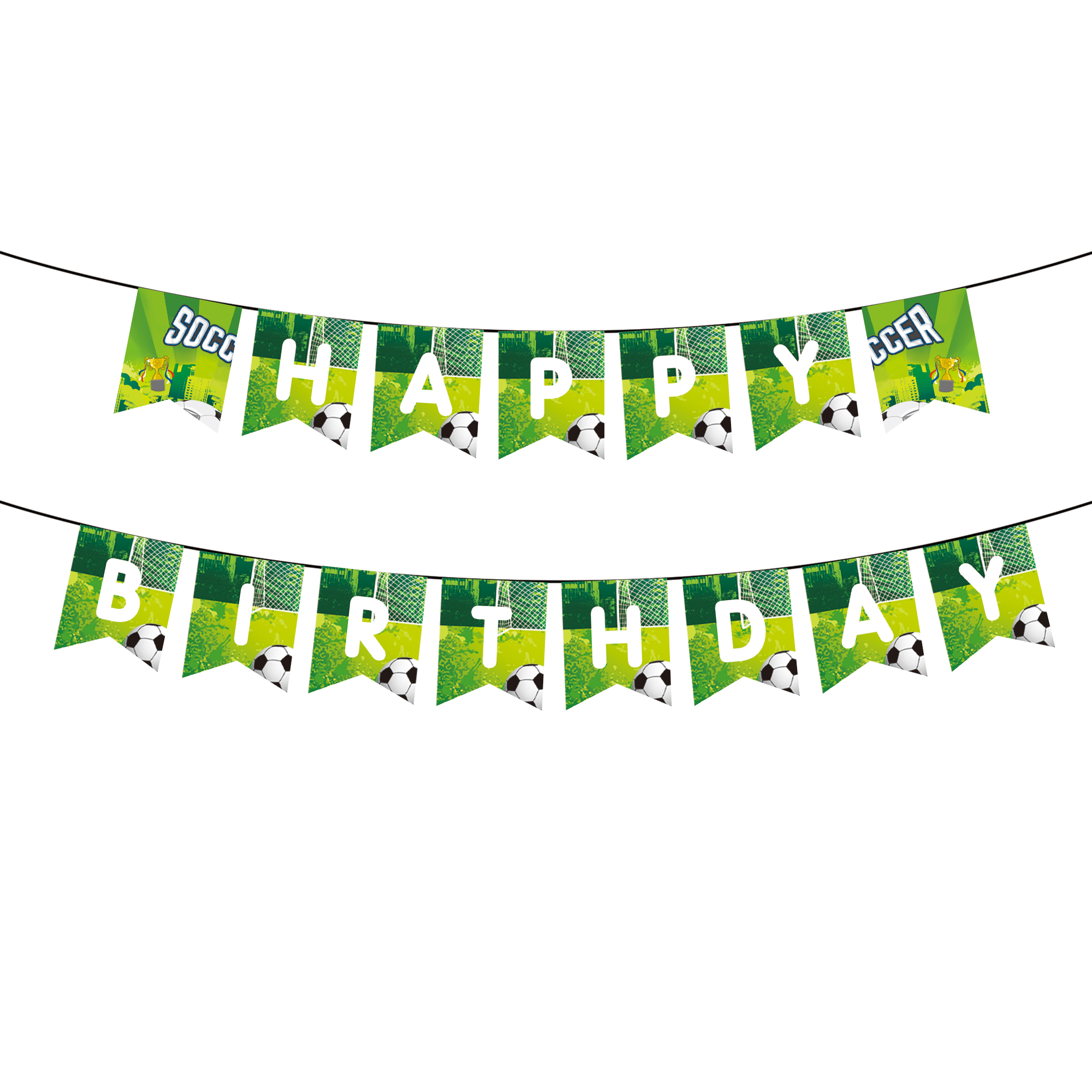 Decoraciones de de cumpleaños de fútbol para niños, globos de temática de fútbol, juego de vajilla para niños, platos de papel, servilletas, tazas, bandera